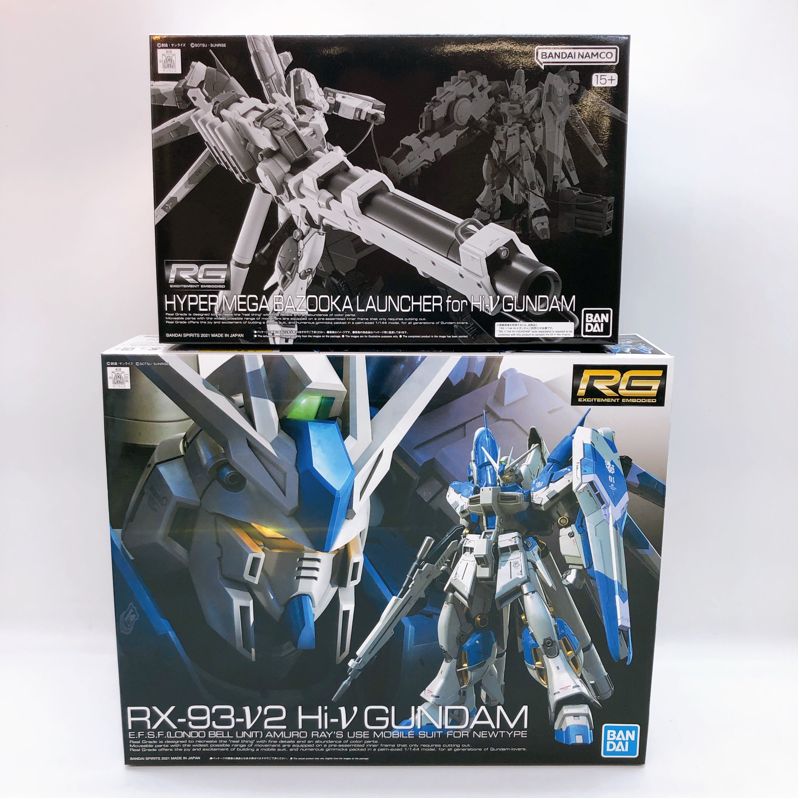 RG 1/144 Hi-Nu Gundam & Hyper Mega Bazooka Launcher Set Kit Bandai NEW