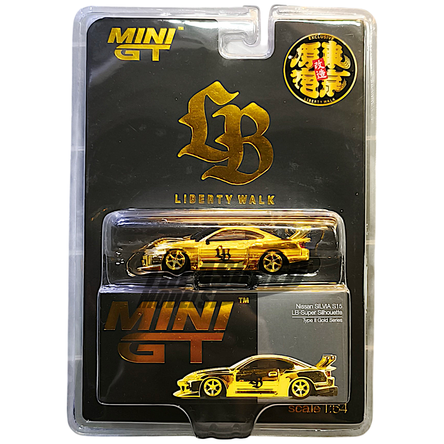 Mini GT Nissan Silvia S15 LB-Super Silhouette Type II Gold Chrome