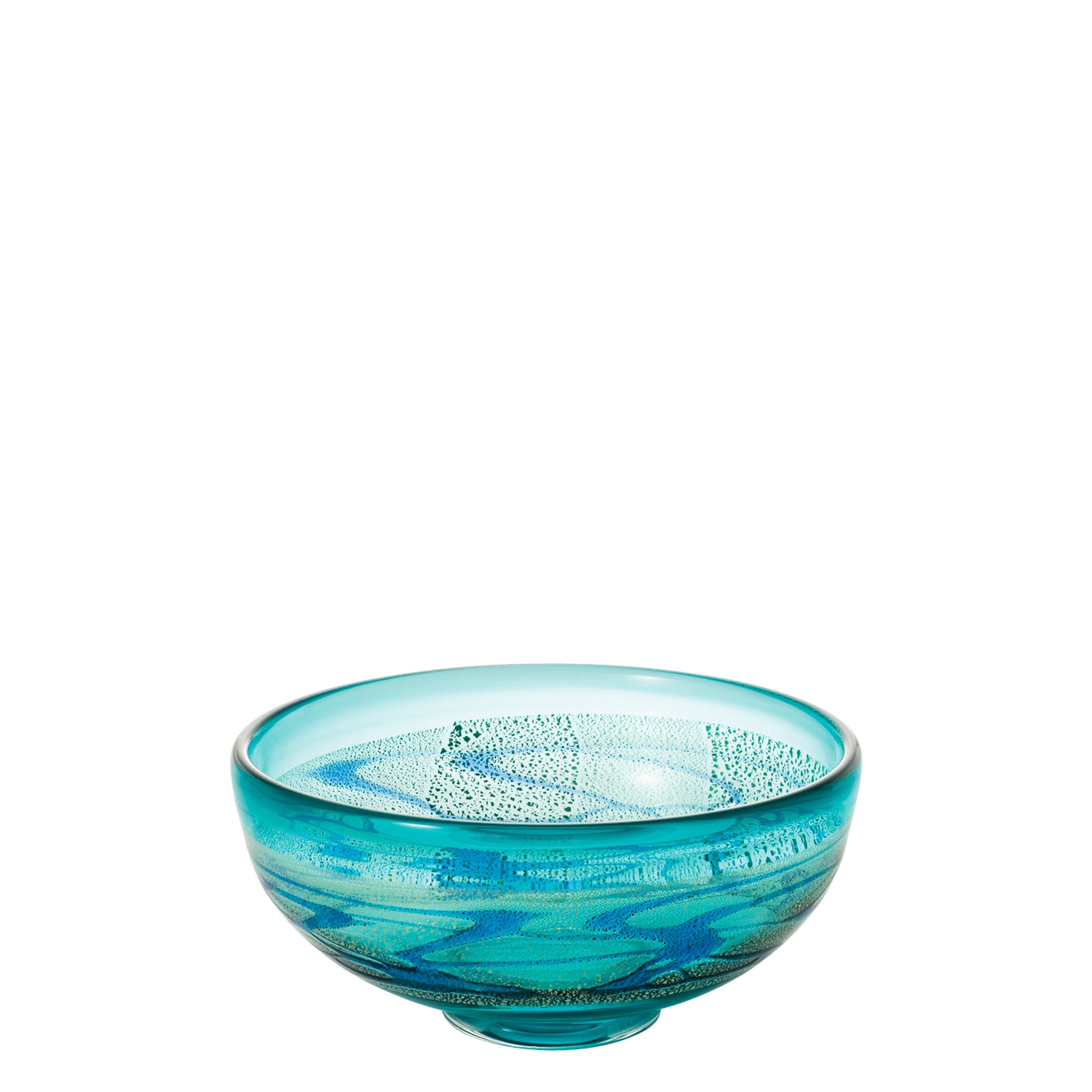 骨董 時代ガラス 瑠璃色フチ 希少 千段 糸巻き輪鉢 菓子器 氷コップ