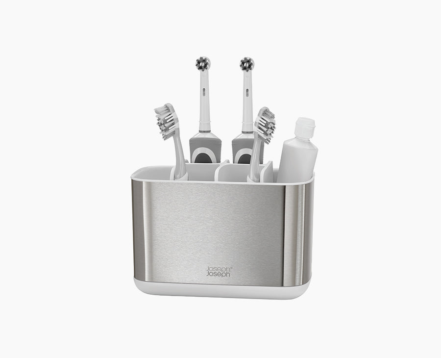 EasyStore Stainless Steel Large Toothbrush Holder | Joseph Joseph US