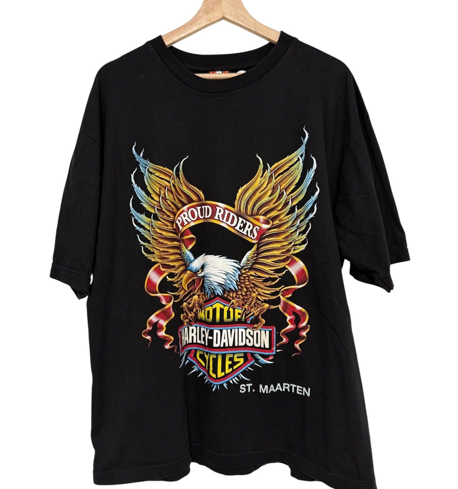 Vintage Harley Davidson Proud Riders Eagle Graphic St. Maarten T