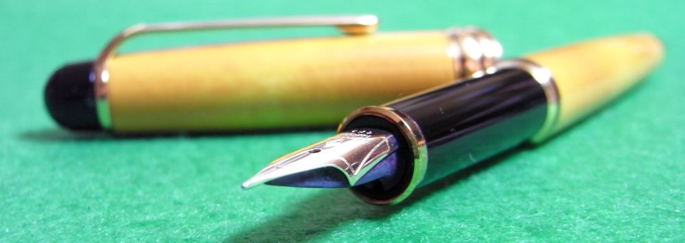 ぺんてる「ランスロット5 マーブルイエロー」を入手: 細字万年筆に