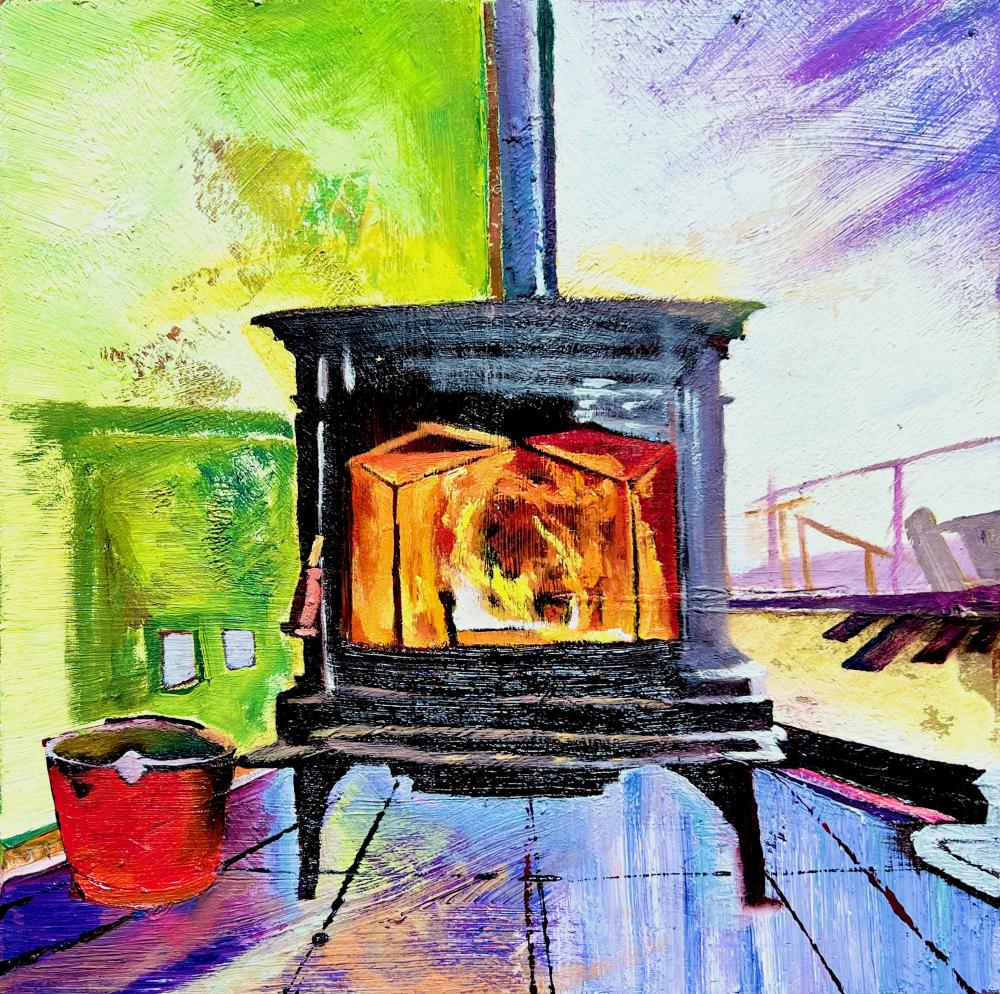 絵画 flk041111 琴引回廊にある暖炉Fireplace in Kotohiki Corridor