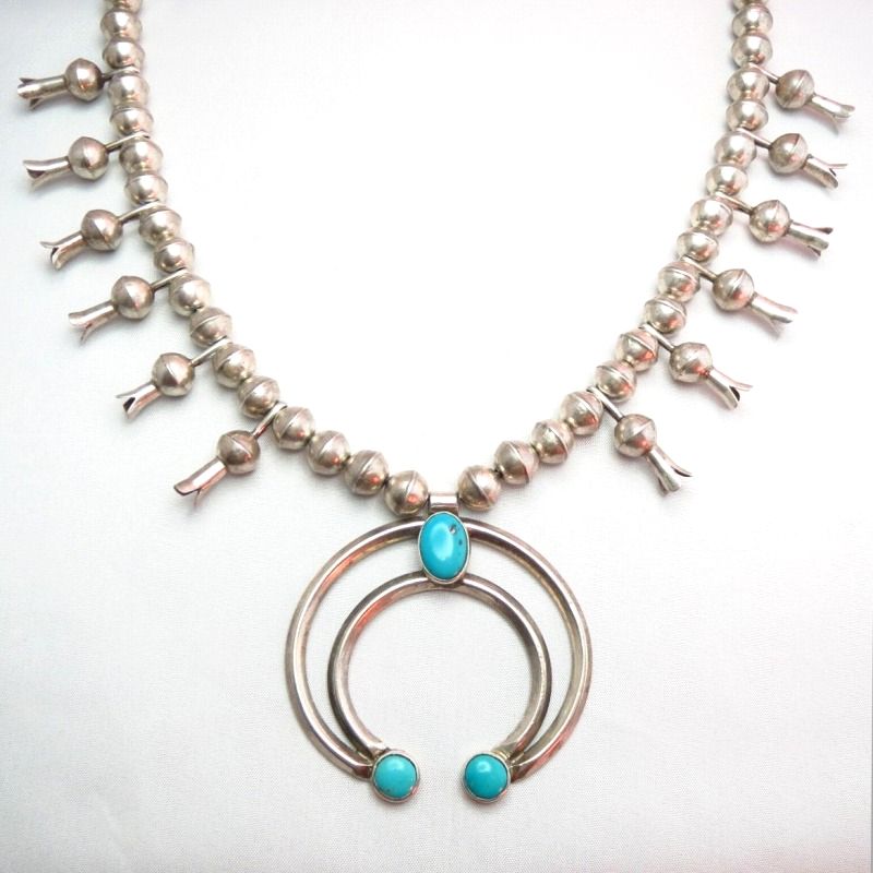 Navajo アンティーク ナジャ スカッシュブロッサム ネックレス INDIAN