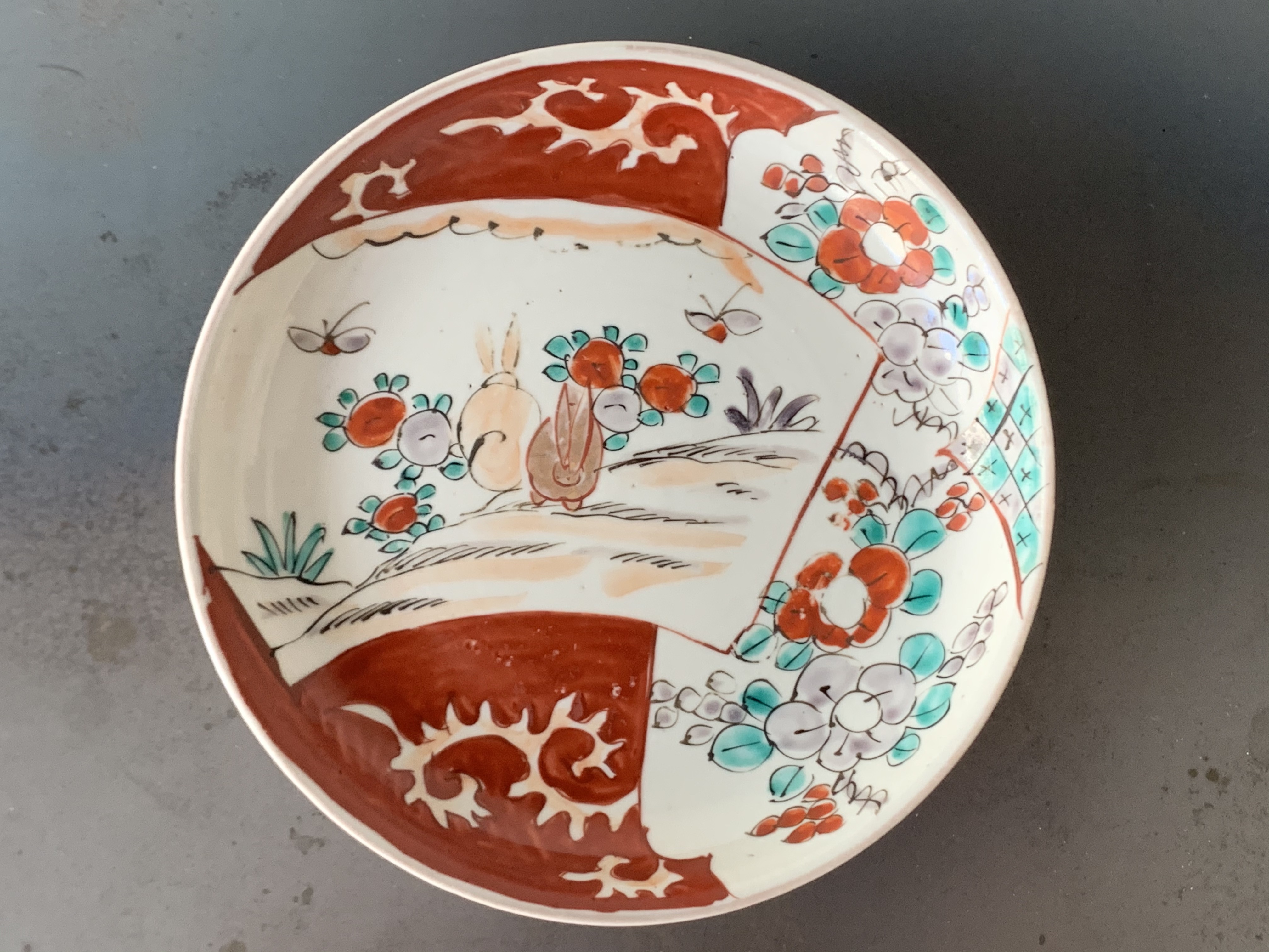 古伊万里色絵兎文様皿｜古美術 桃凛