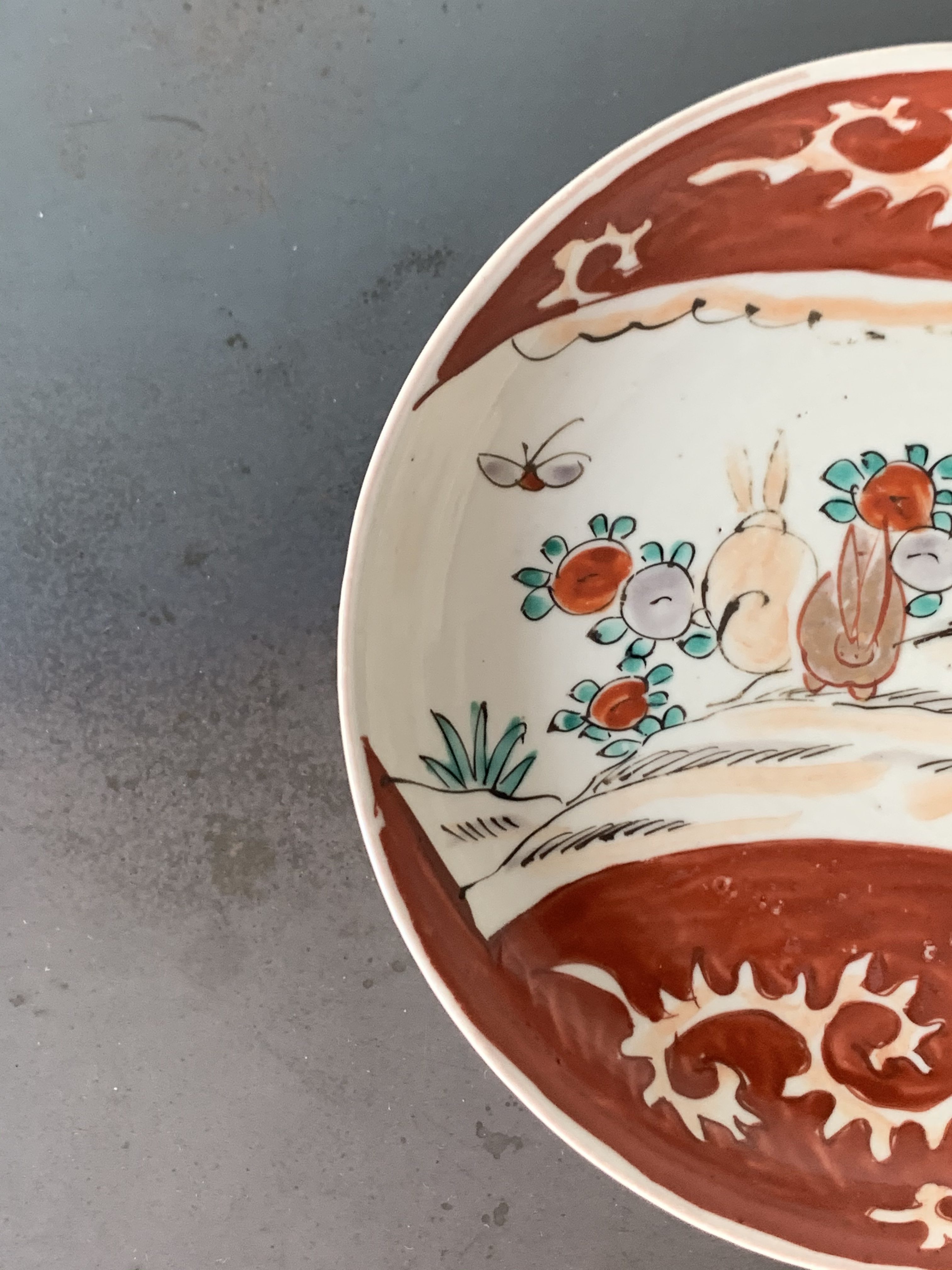 古伊万里色絵兎文様皿｜古美術 桃凛