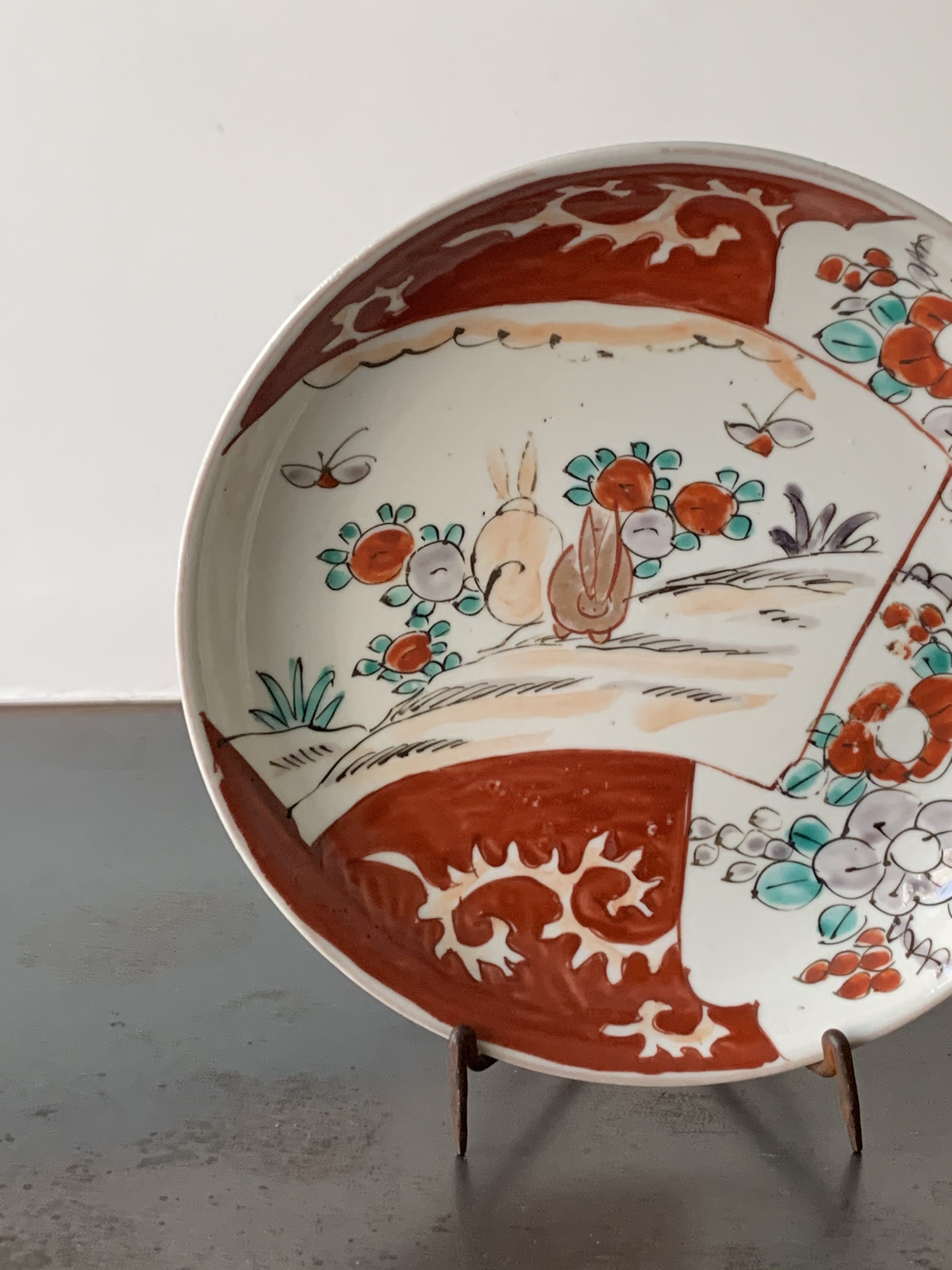 古伊万里色絵兎文様皿｜古美術 桃凛