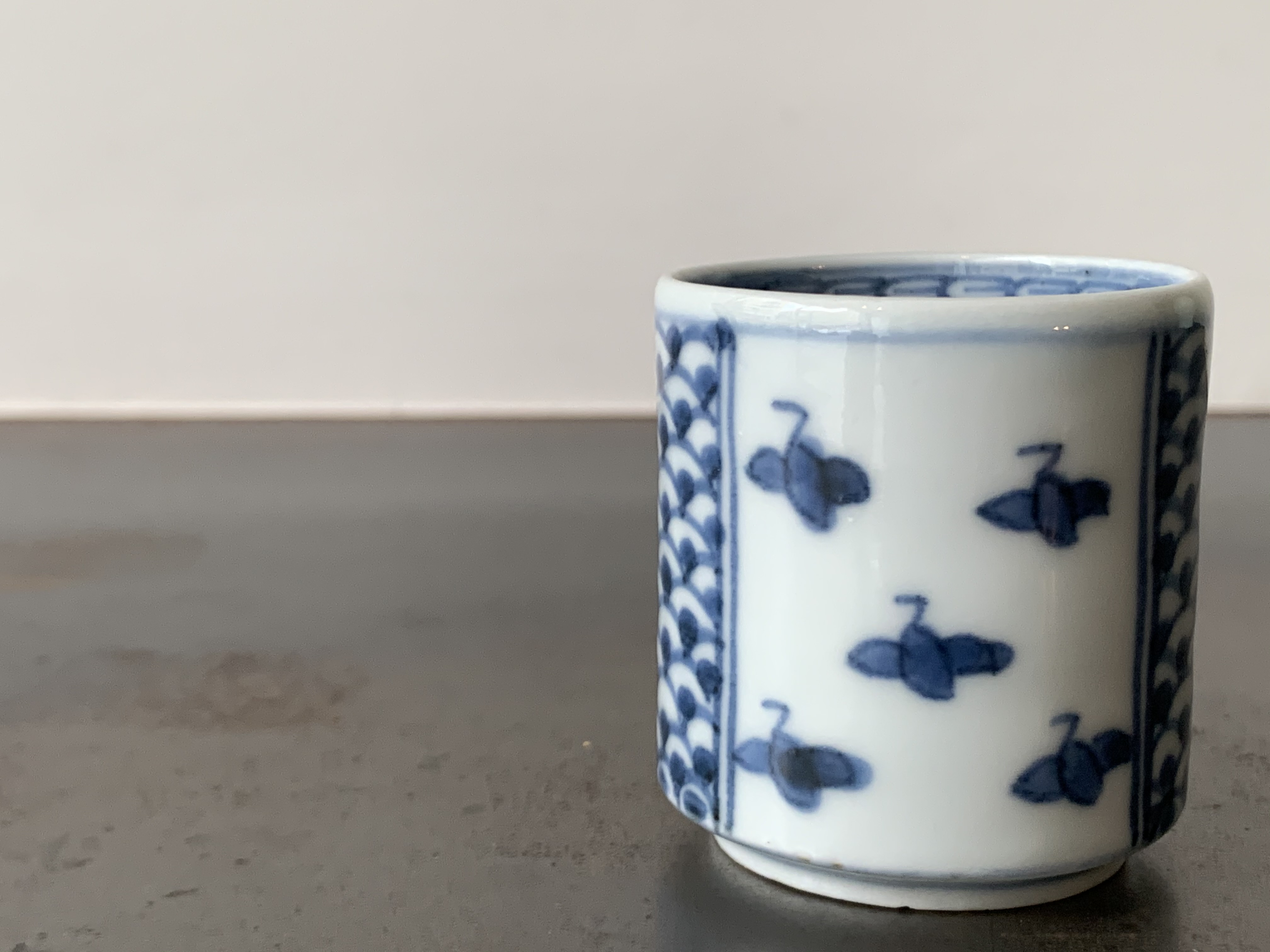 e2548 古伊万里 染付 覗猪口 6客 覗き猪口 猪口