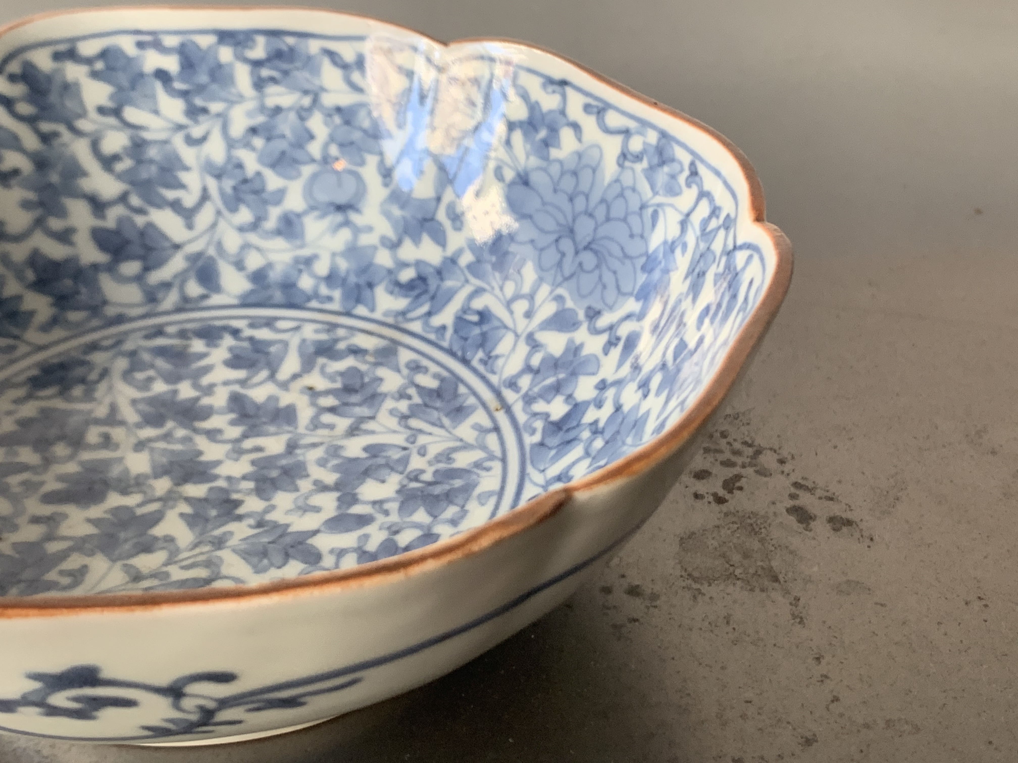 古伊万里染付花唐草文膾皿｜古美術 桃凛