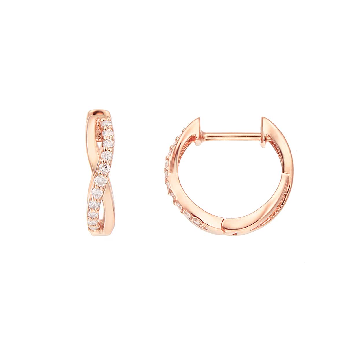 K10ピンクゴールドダイヤモンドピアス(RPE407-001)|TSUTSUMI