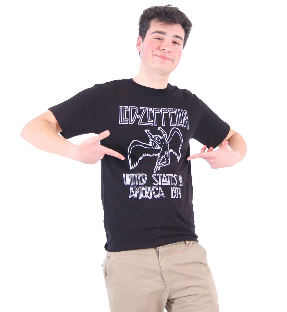 Led Zeppelin 1977 American Tour Black T-shirt - Led Zeppelin