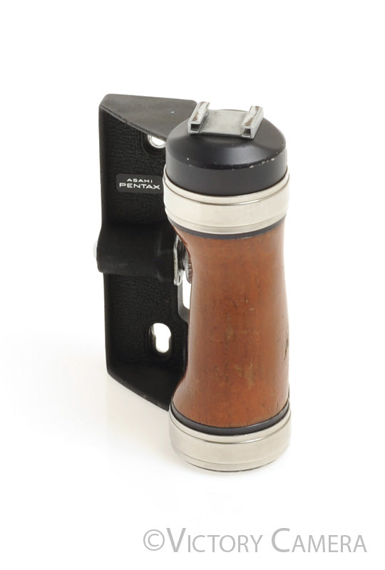 Pentax 67 6x7 67 MLU Left Hand Wooden Grip w/ Flash Shoe [EX]