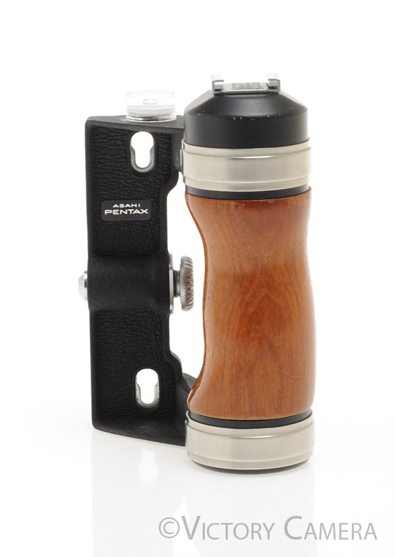 Pentax 67II 67 II 6x7 Left Hand Wooden Grip w/ Flash Shoe + Level [EXC