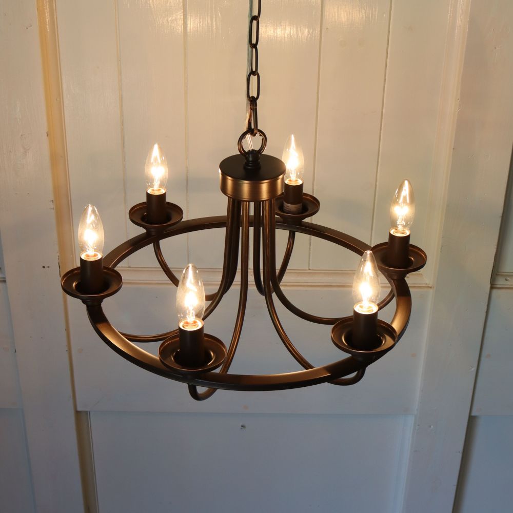 シルエットを楽しんで♪ 6灯シャンデリア OR1-IND-008-6AT