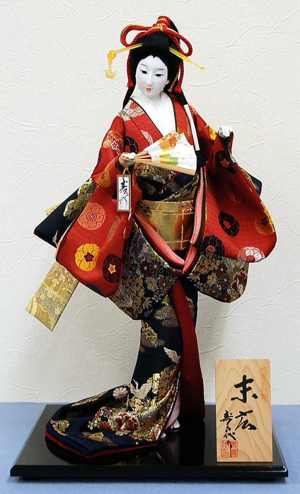 全長80ⅽⅿ市松人形幕末高級武士江戸縮緬ビスクドール爪切り