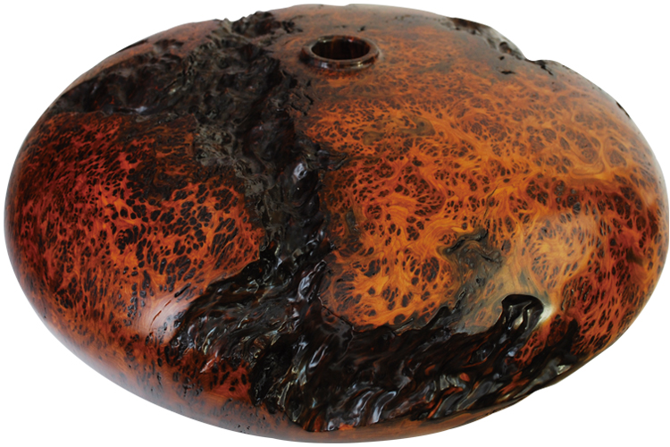 屋久杉仏壇・神棚の九州銘木】 | 屋久杉泡瘤・虎杢・工芸品「極上泡瘤 壷」