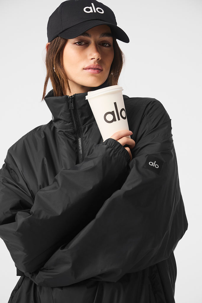 Latitude Light Weight 1/2 Zip Pullover Jacket - Black | ALO