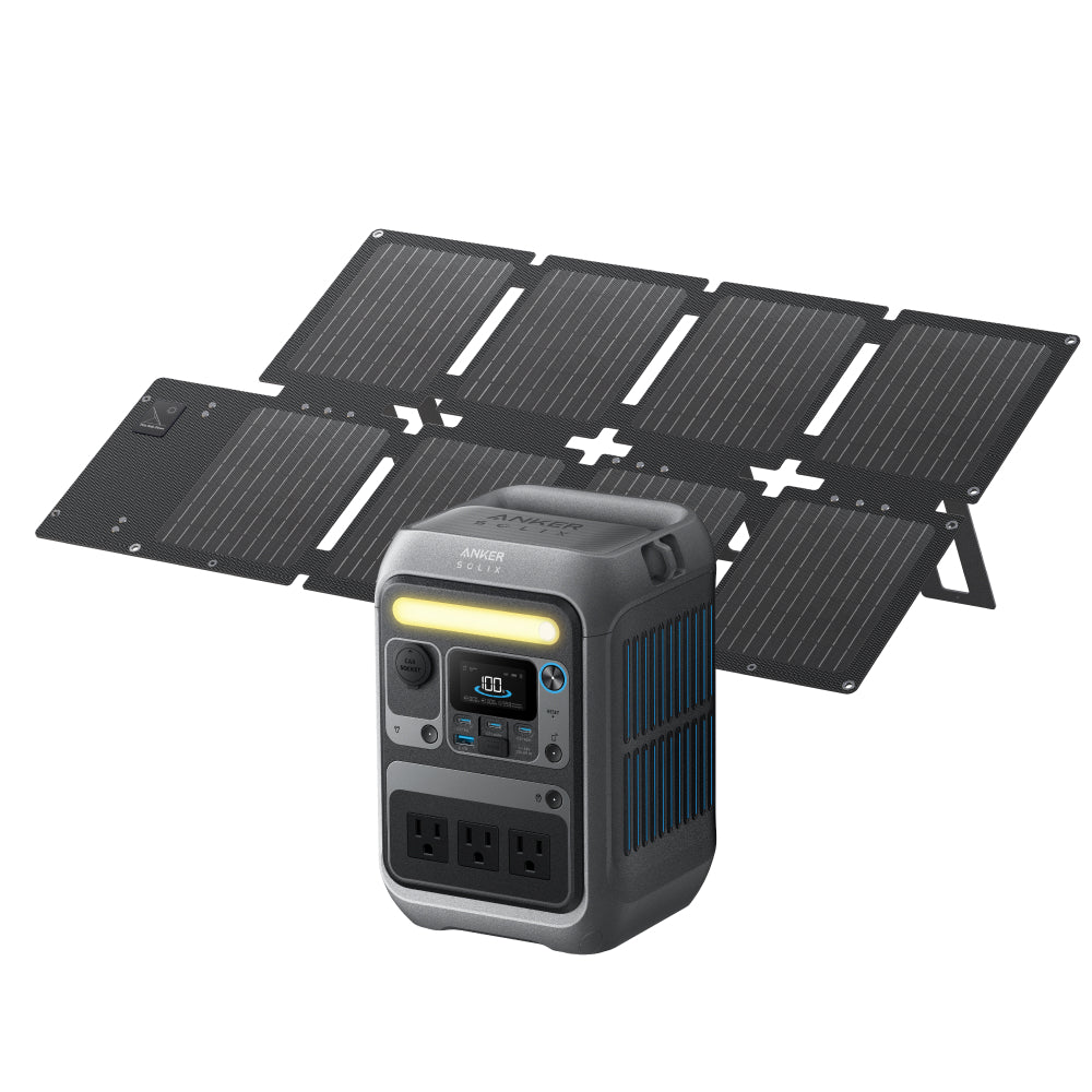 Anker Solix C300 Portable Power Station with Anker Solix PS60