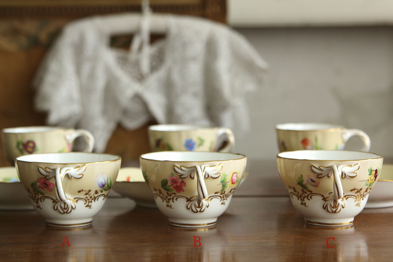 アンティーク 手描きカップ&ソーサー c/s イギリス イギリスから届い