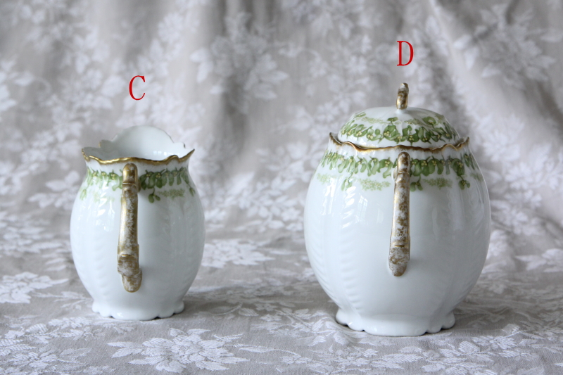 アンティーク リモージュ焼 手描き ビクトリアドレッシングセット