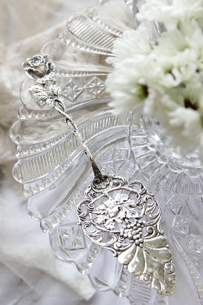 ドイツ ケーキサーバー ヴィンテージ 薔薇・天使 シルバー835 純銀