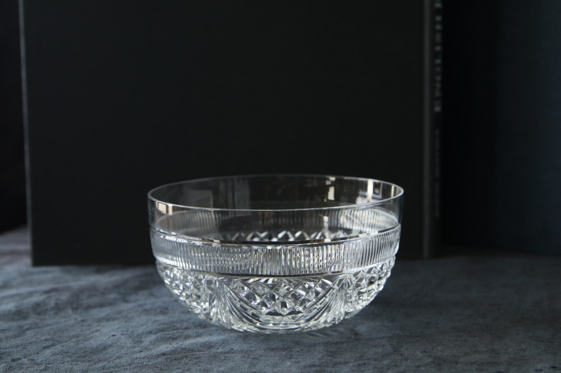 美品]クリスタルガラス 蓋付きボウル カットデザイン 美品]クリスタル