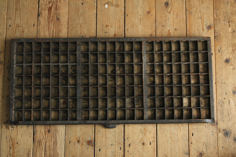 特大 木製 プリンタートレイ ブロカント蚤の市 工業系