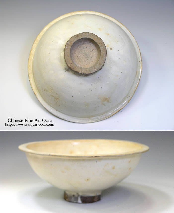 中国宋時代 白磁花弁文茶碗 口径16㎝ 東Y7-0402☆2F 中国宋時代 白磁