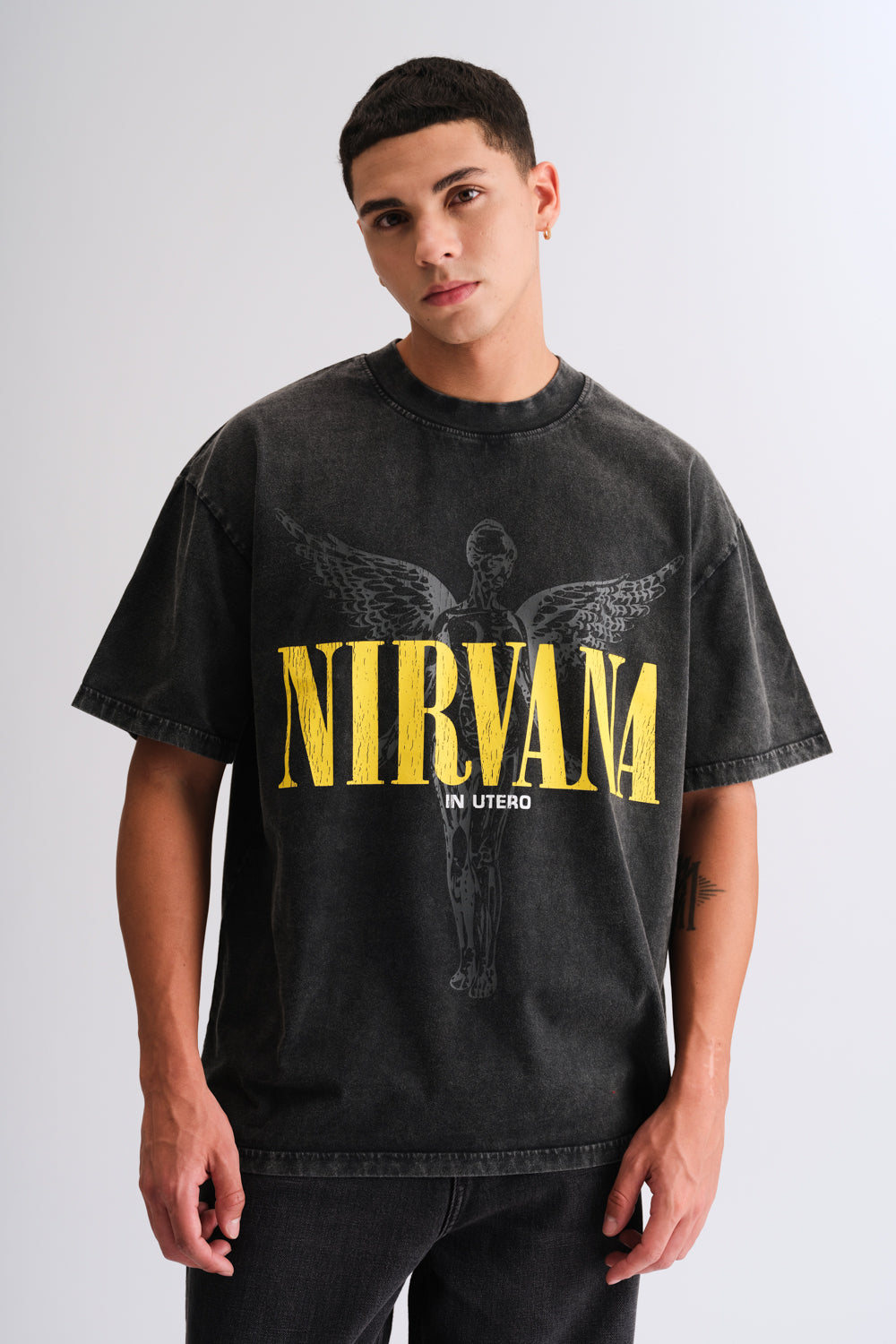 In Utero Merch Nirvana In Utero Official Men's T-Shirt - Black