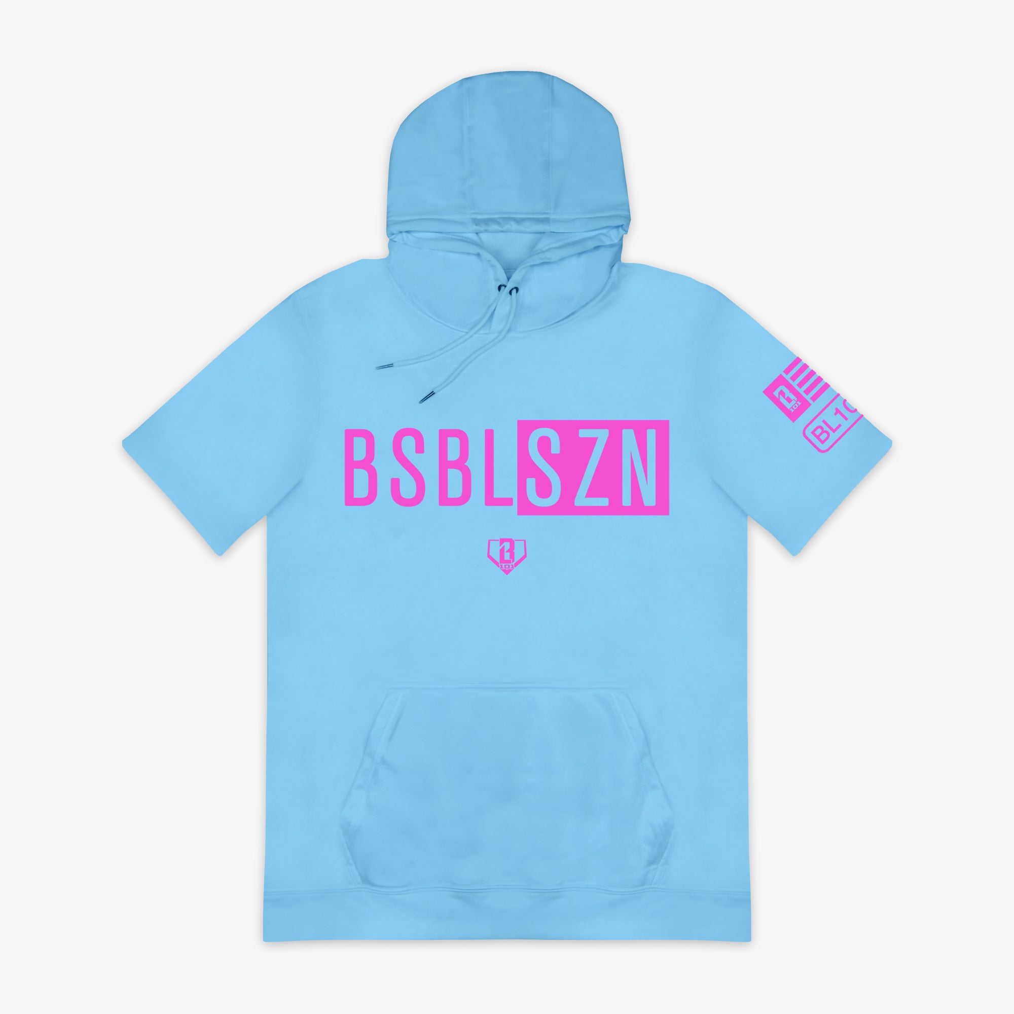 BSBL-SZN Short Sleeve Hoodie V2 - Cotton Candy Blue – Baseball