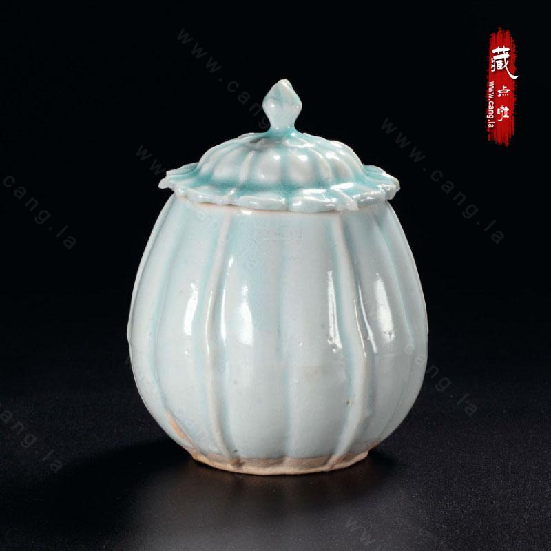 宋湖田窯影青釉瓜稜双耳瓶 景徳鎮 陶磁器 装飾品 現代工芸品美術品