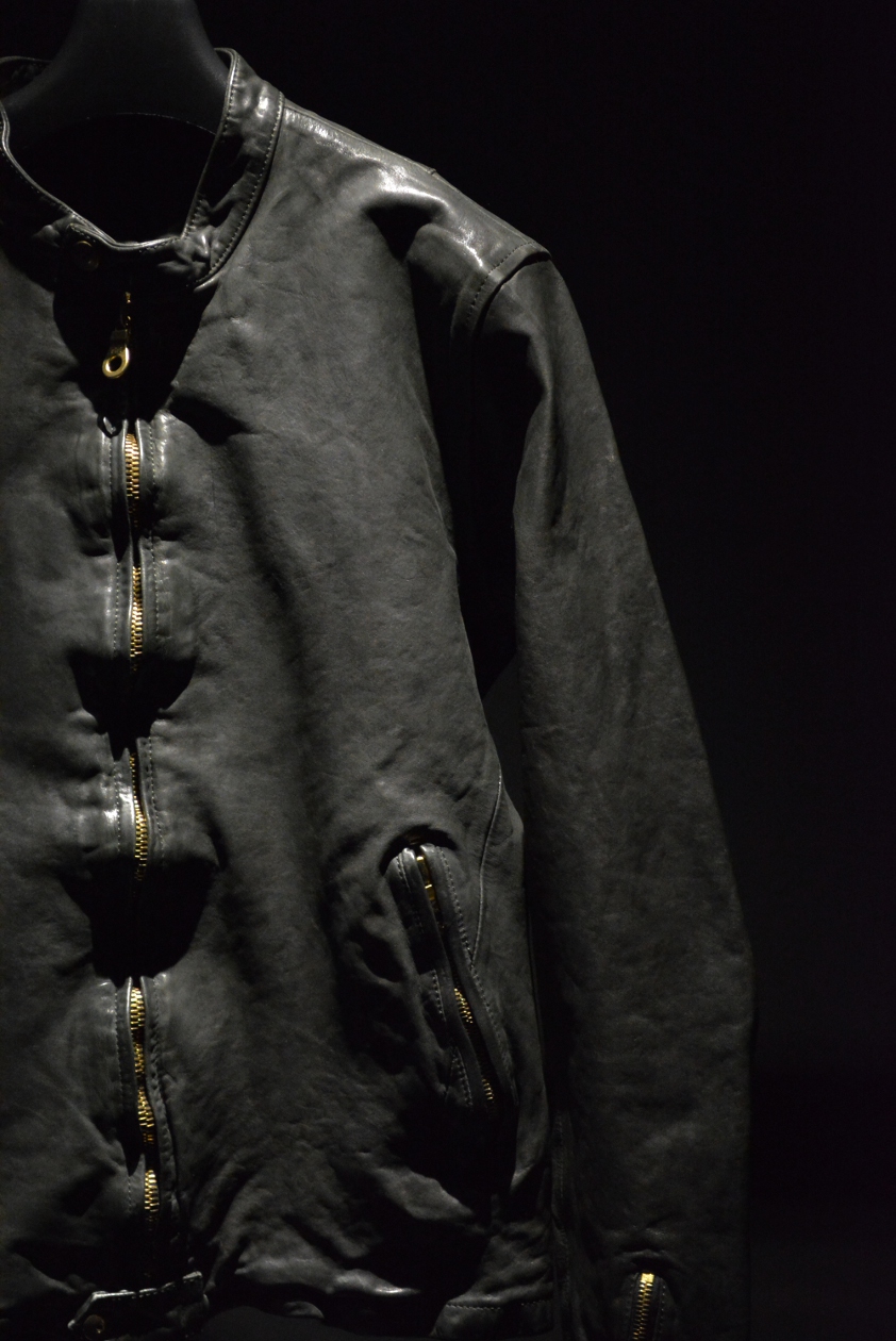 1447-01 ベルギーショルダー製品染め シングルライダース 2015S/S