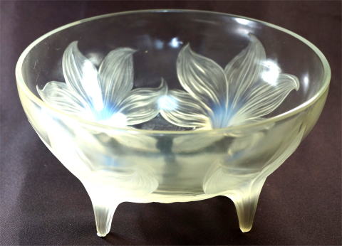 Y2946 ルネ・ラリック メゾンジュ 小鳥 ガラス鉢 直径23㎝T