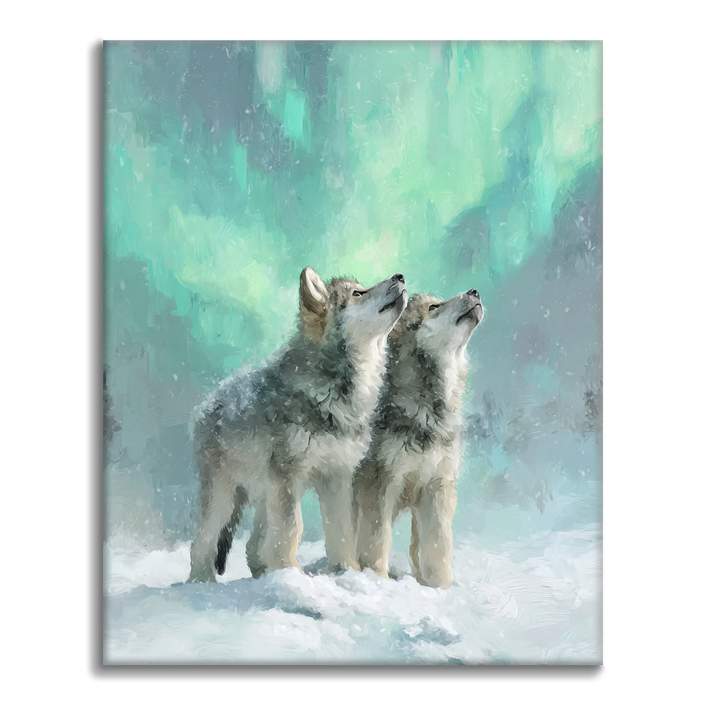 オーロラの狼 – 数字で塗り絵 – Cheerful painting®（JP）