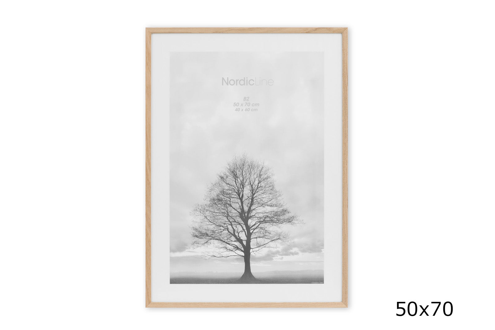 オーク無垢材 ポスターフレーム/額縁 50×70cm – CHLOROS