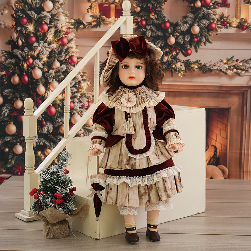 Cloveray 26-Inch Collectible Girl Dolls Genuine Fine Bisque Porcelain