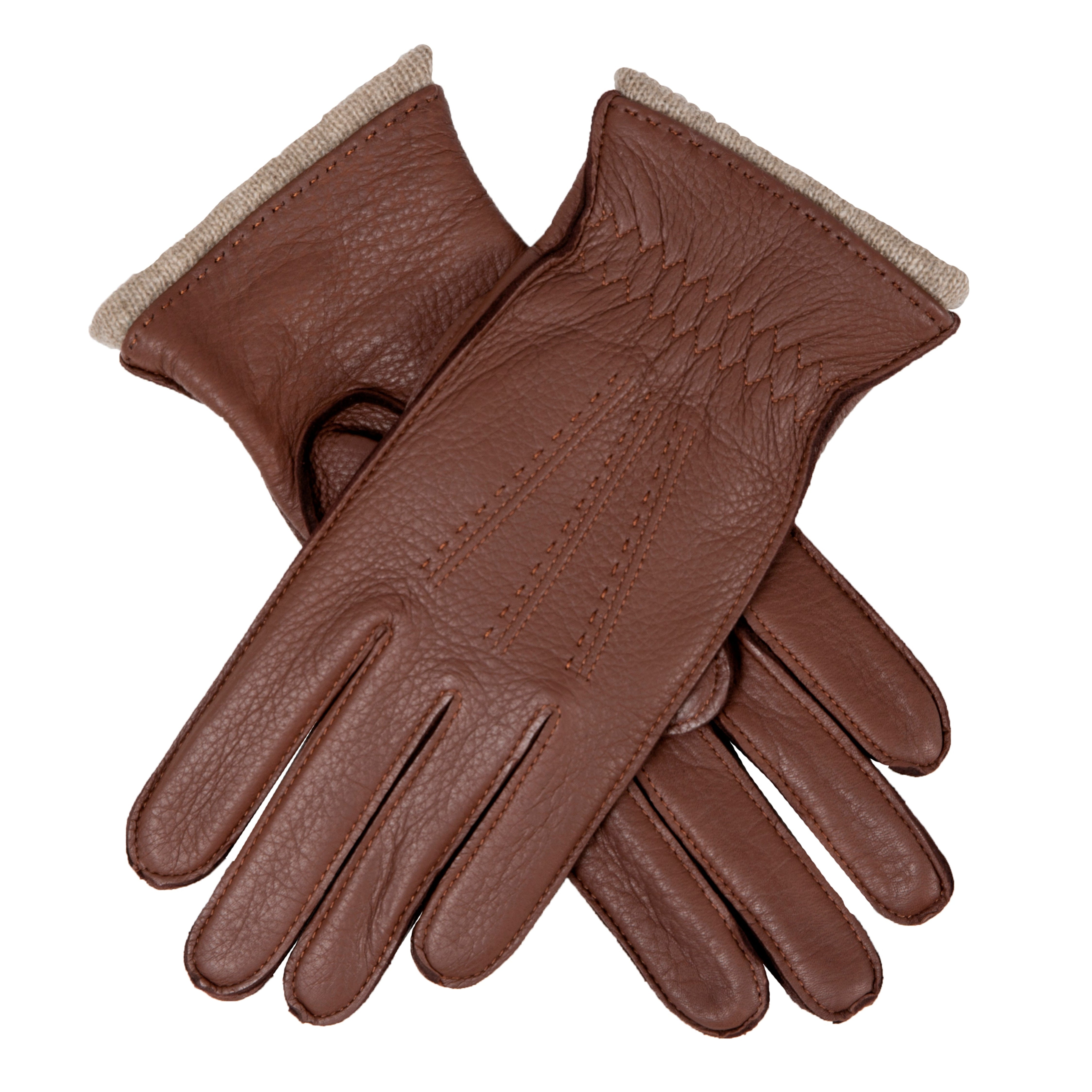 Women's Cashmere-Lined Deerskin Leather Gloves with Cuffs | Dents