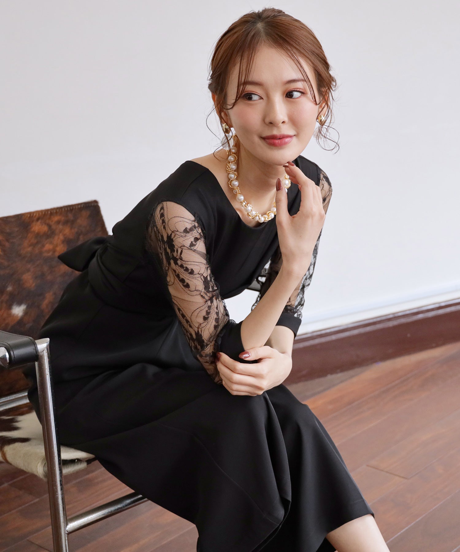 スーツ・フォーマル・ドレス Acka. sheer vest camisole one-piece