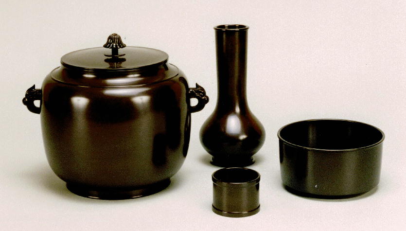 唐銅皆具 金森吉左 茶道具の販売｜晴山 : 唐銅の皆