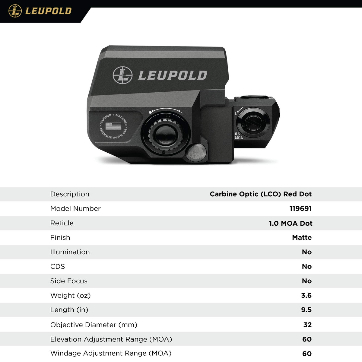 Leupold Carbine Optic (LCO) Red Dot Sight – ETacticalLife