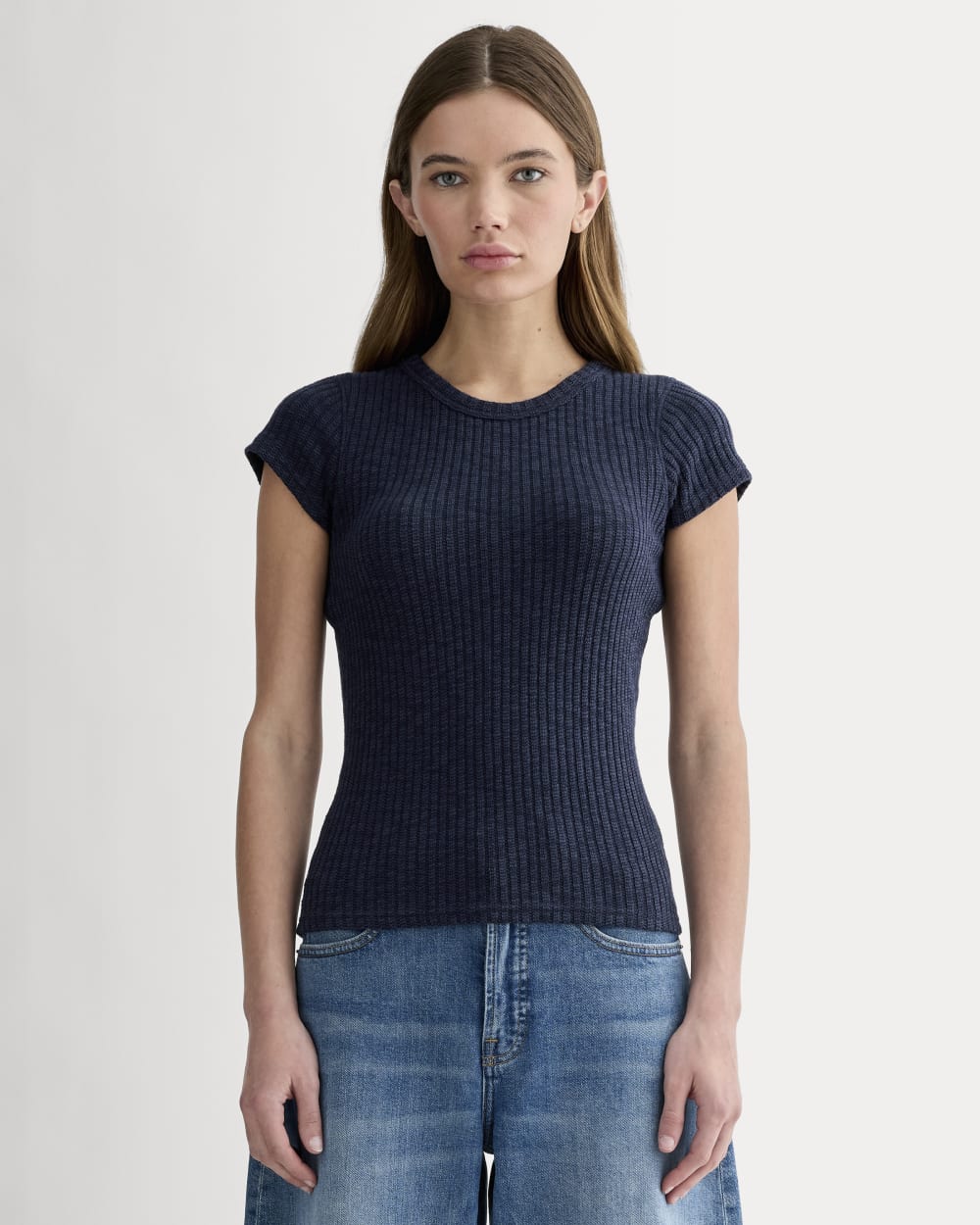 The Cozy Rib Tee | Navy – Everlane