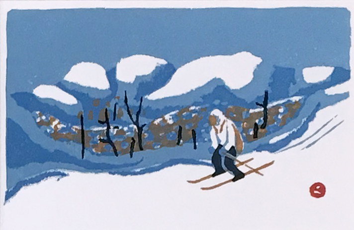 畦地梅太郎 雪男 直筆 水彩画