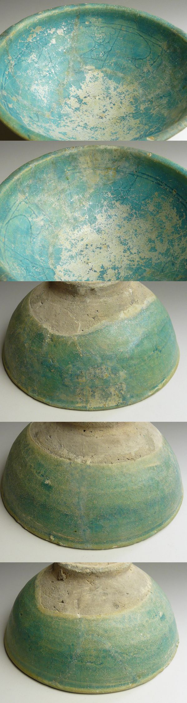 古美術 猫 - ペルシャ青釉刻文銀化鉢 | 古美術品専門サイト fufufufu.com