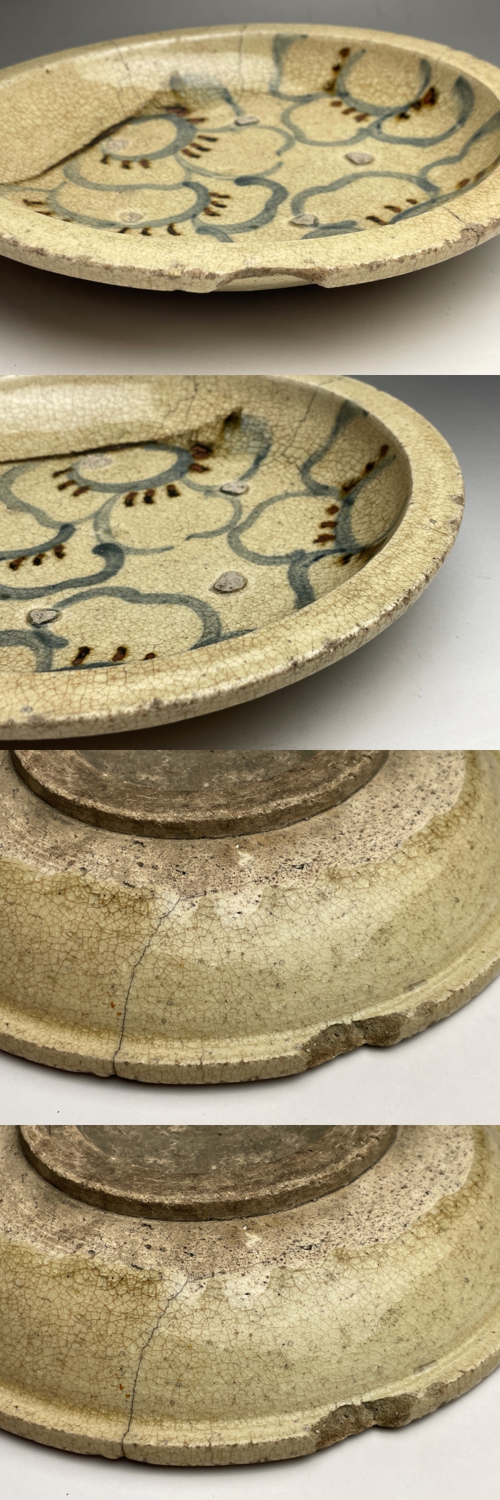 古美術 猫 - 絵瀬戸桜文石皿 | 古美術品専門サイト fufufufu.com