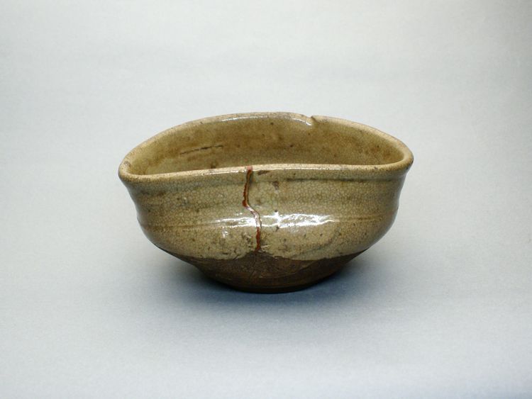 茶道具 古唐津 沓茶碗 時代箱(K-A220) C0489茶碗 古瀬戸 唐津 茶道具 茶 時代物 古美術 箱付