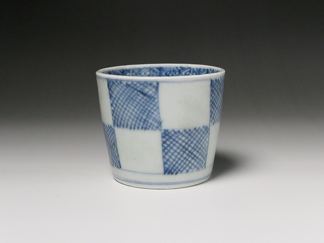 市松文蕎麦猪口