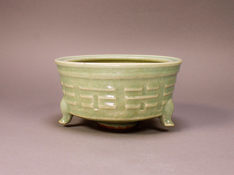中国美術 天龍寺 青磁 三足 香炉 古美術(K-YC529) 中国美術 天龍寺