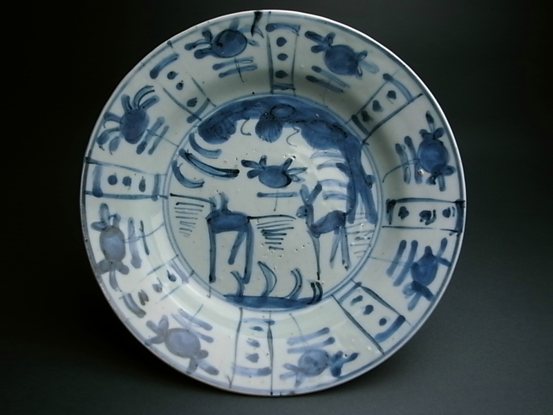 長谷雄堂 - 古染付芙蓉手七寸皿 | 古美術品専門サイト fufufufu.com