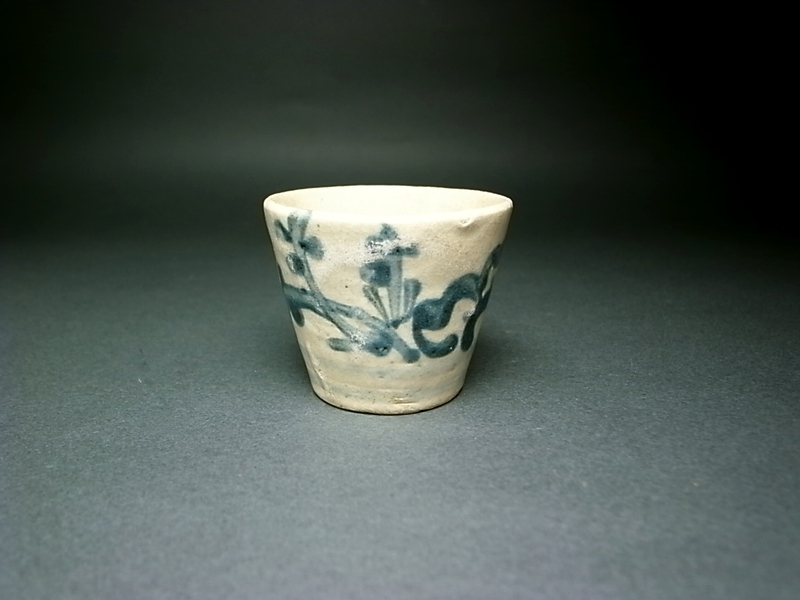 太白手柳文猪口 江戸時代 太白 美濃古陶 美濃焼 瀬戸焼 古