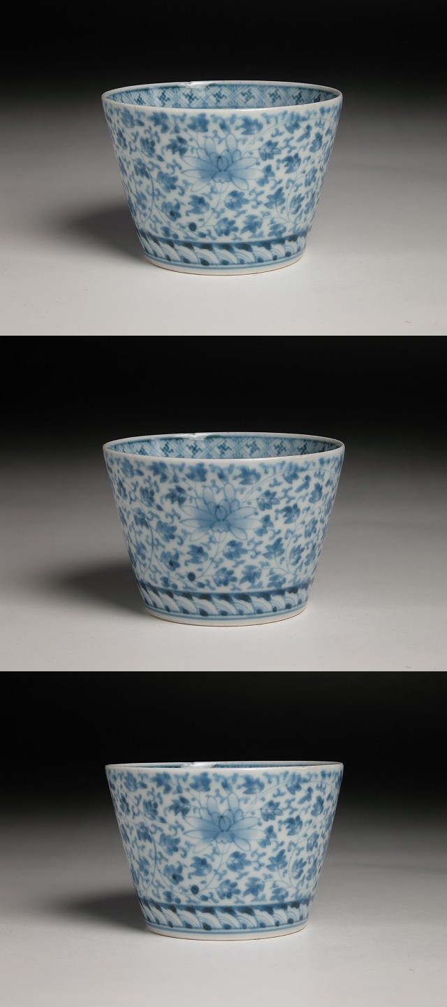 珍品/渦福/砂高台/古伊万里/蕎麦猪口/そば猪口/江戸中期/染付/時代物